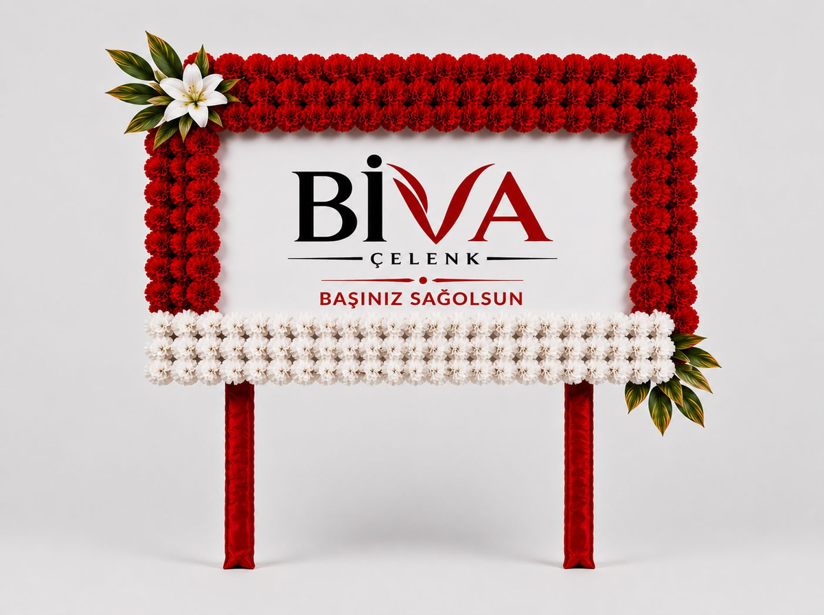 Kırmızı Beyaz Pano Çelenk