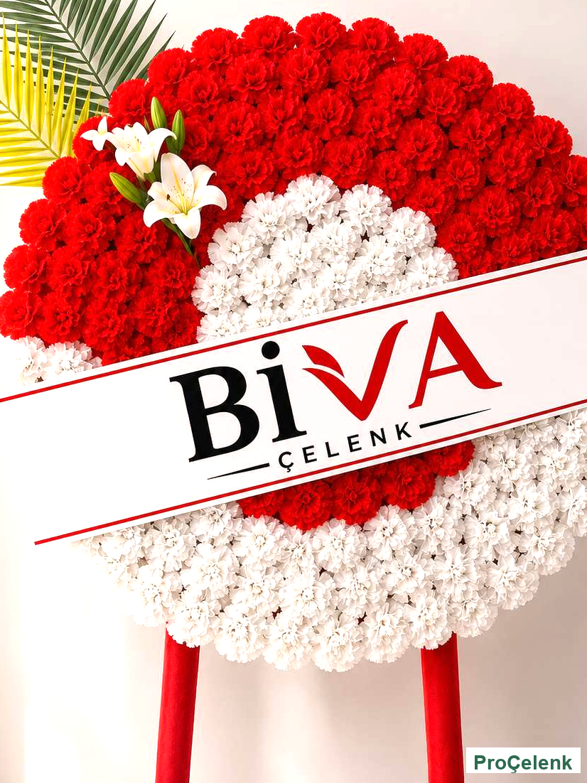 Kırmızı Beyaz Lilyum Açılış Çelenk — açılış çelengi