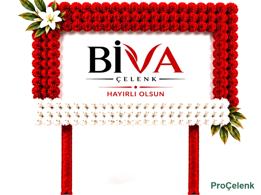 Kırmızı Beyaz Açılış Pano Çelenk