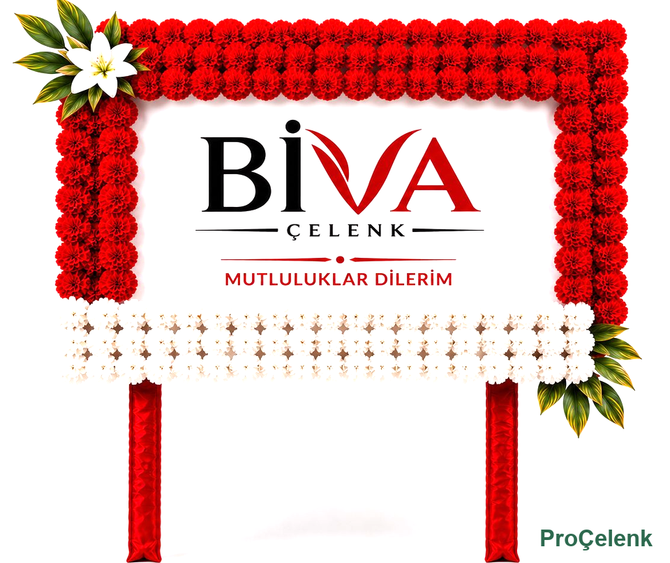 Kırmızı Beyaz Düğün Pano Çelenk